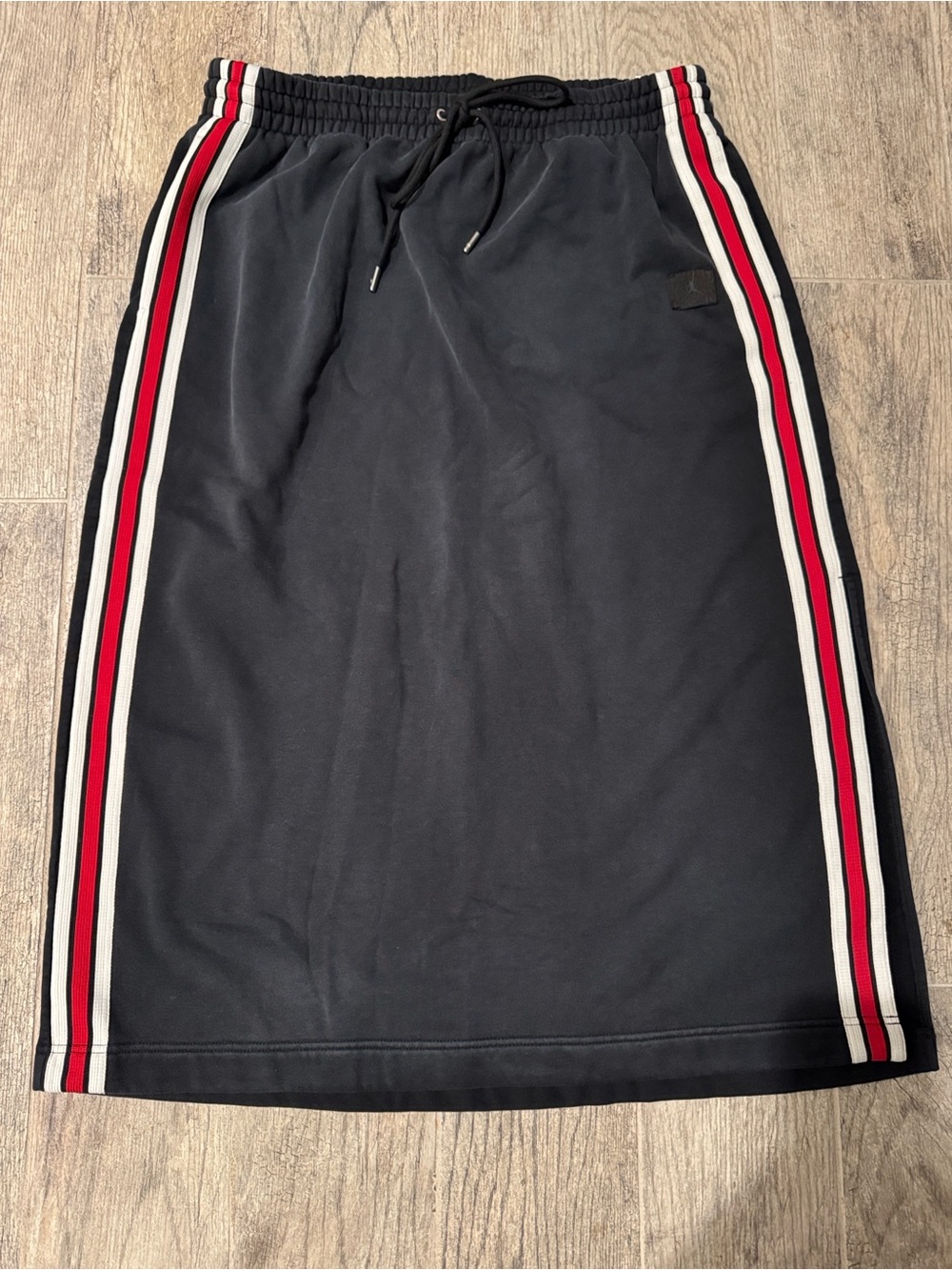 Jordan Navy Midi Skirt with Red & White Side Stripes